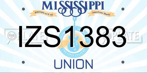 IZS1383 Mississippi License Plate
