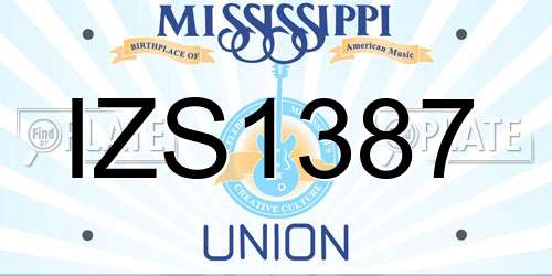 IZS1387 Mississippi License Plate