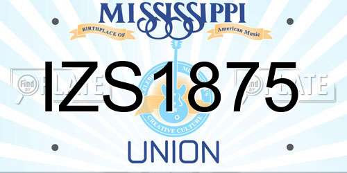 IZS1875 Mississippi License Plate