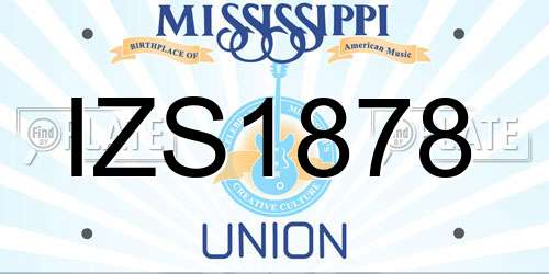 IZS1878 Mississippi License Plate