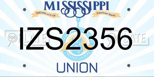 IZS2356 Mississippi License Plate