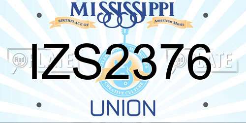IZS2376 Mississippi License Plate