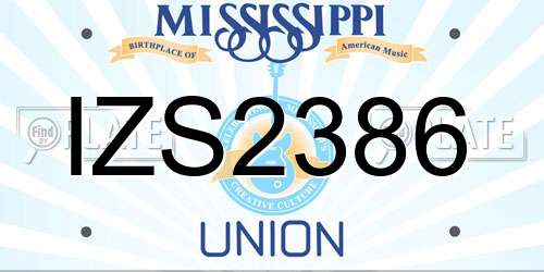 IZS2386 Mississippi License Plate