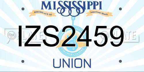 IZS2459 Mississippi License Plate