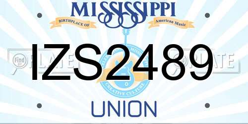 IZS2489 Mississippi License Plate