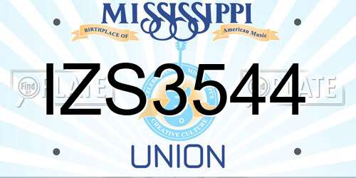 IZS3544 Mississippi License Plate