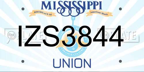 IZS3844 Mississippi License Plate