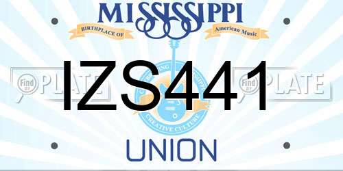 IZS441 Mississippi License Plate