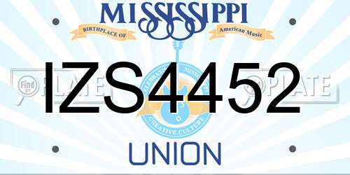 IZS4452 Mississippi License Plate