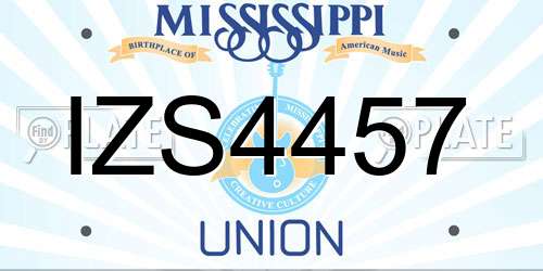 IZS4457 Mississippi License Plate