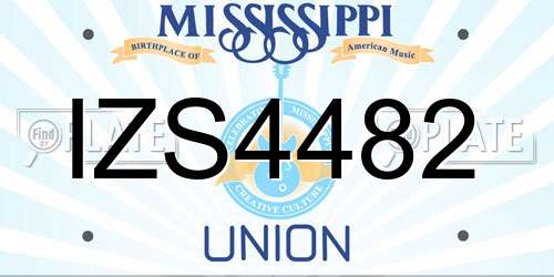 IZS4482 Mississippi License Plate
