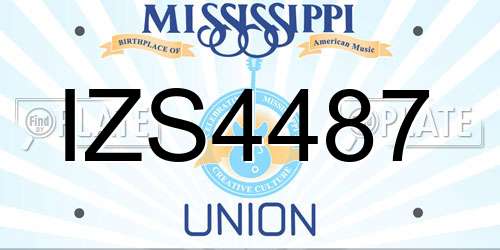 IZS4487 Mississippi License Plate