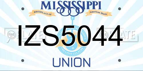 IZS5044 Mississippi License Plate