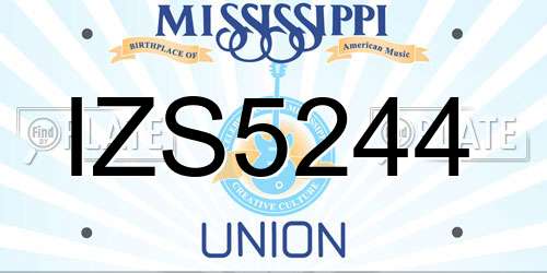 IZS5244 Mississippi License Plate