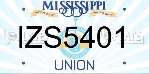 IZS5401 Mississippi License Plate