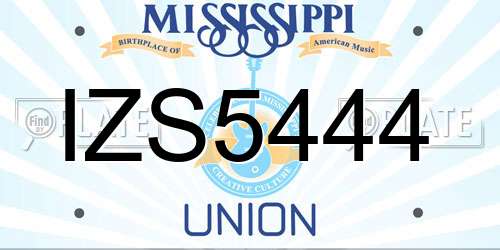IZS5444 Mississippi License Plate