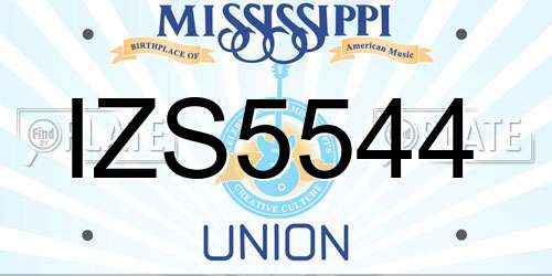 IZS5544 Mississippi License Plate