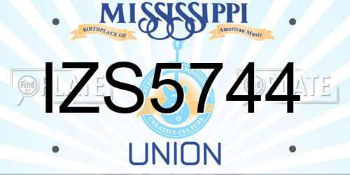IZS5744 Mississippi License Plate