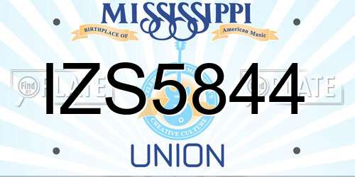 IZS5844 Mississippi License Plate