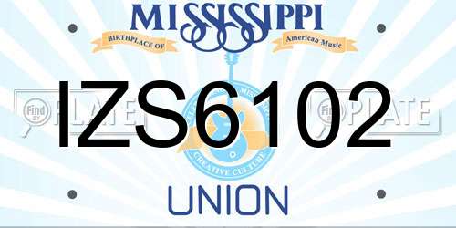 IZS6102 Mississippi License Plate