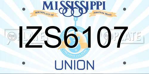 IZS6107 Mississippi License Plate