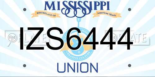 IZS6444 Mississippi License Plate