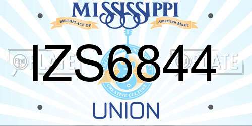 IZS6844 Mississippi License Plate