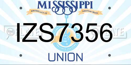 IZS7356 Mississippi License Plate