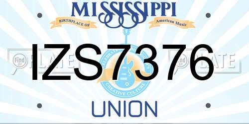 IZS7376 Mississippi License Plate