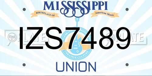 IZS7489 Mississippi License Plate