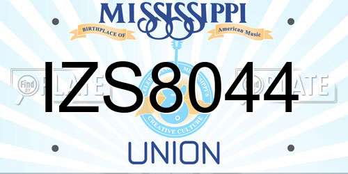 IZS8044 Mississippi License Plate