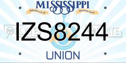 IZS8244 Mississippi License Plate