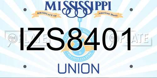 IZS8401 Mississippi License Plate