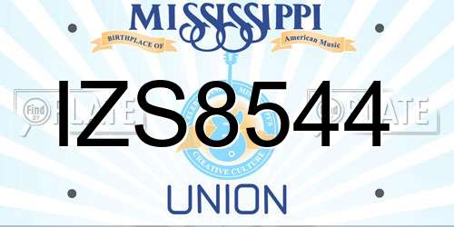 IZS8544 Mississippi License Plate