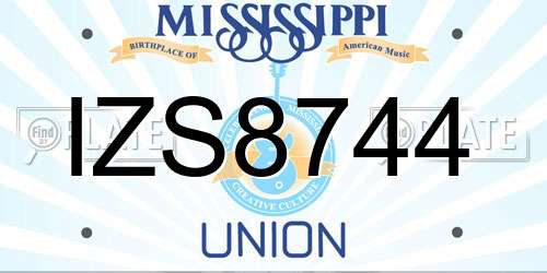 IZS8744 Mississippi License Plate