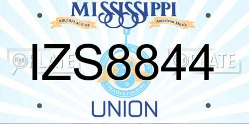 IZS8844 Mississippi License Plate
