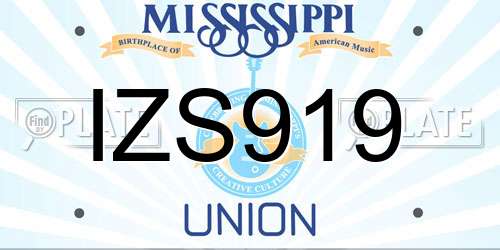 IZS919 Mississippi License Plate