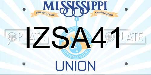 IZSA41 Mississippi License Plate
