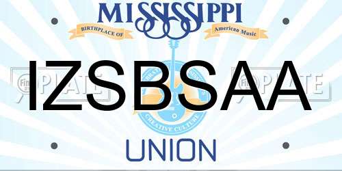 IZSBSAA Mississippi License Plate
