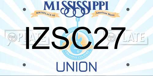 IZSC27 Mississippi License Plate