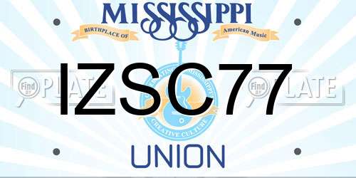 IZSC77 Mississippi License Plate