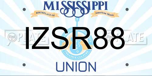 IZSR88 Mississippi License Plate