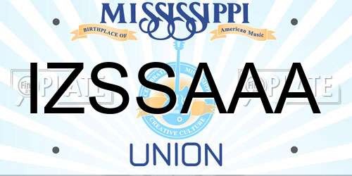 IZSSAAA Mississippi License Plate