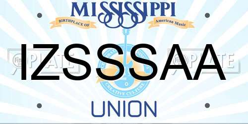 IZSSSAA Mississippi License Plate