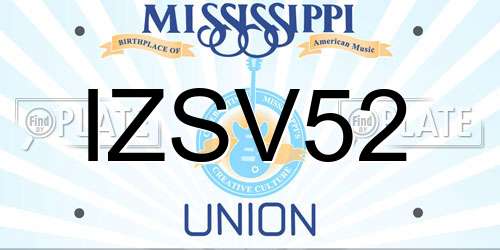 IZSV52 Mississippi License Plate