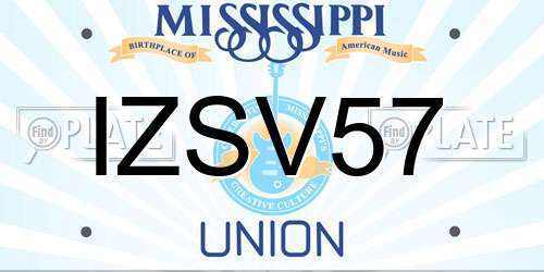 IZSV57 Mississippi License Plate