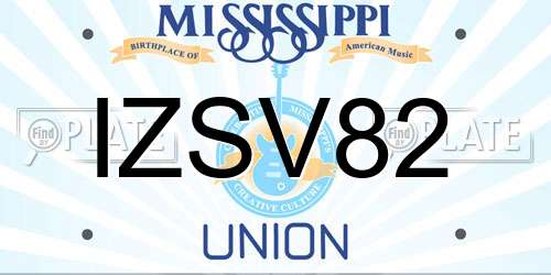 IZSV82 Mississippi License Plate