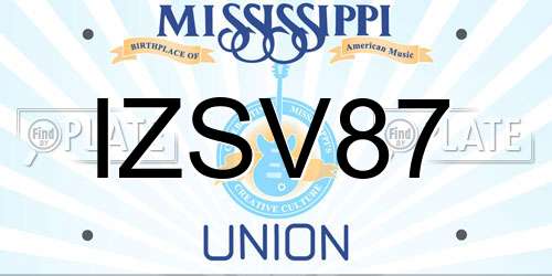 IZSV87 Mississippi License Plate