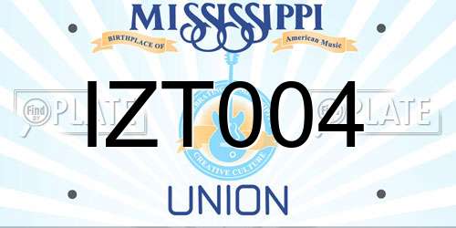 IZT004 Mississippi License Plate