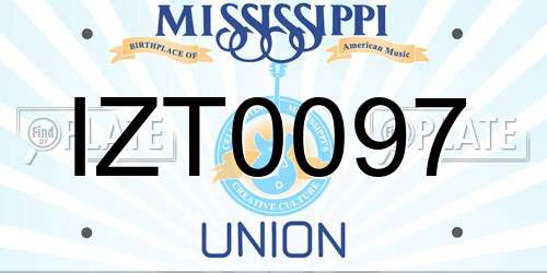 IZT0097 Mississippi License Plate